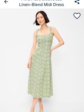 Old Navy Green Maxi Dress with White Floral Print